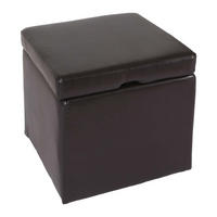 SITZHOCKER Braun - Braun, Leder (44/45/44cm) - MCW