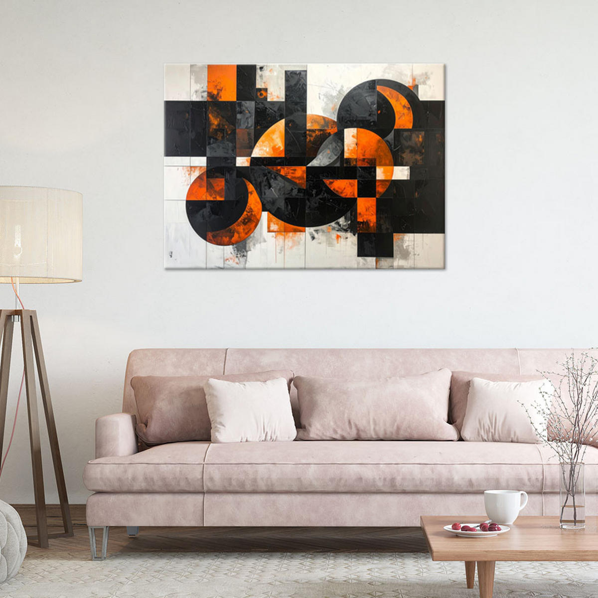 LEINWANDBILD 3D und geometrisch 45x30cm - Orange, Textil (45/30cm) - Feeby