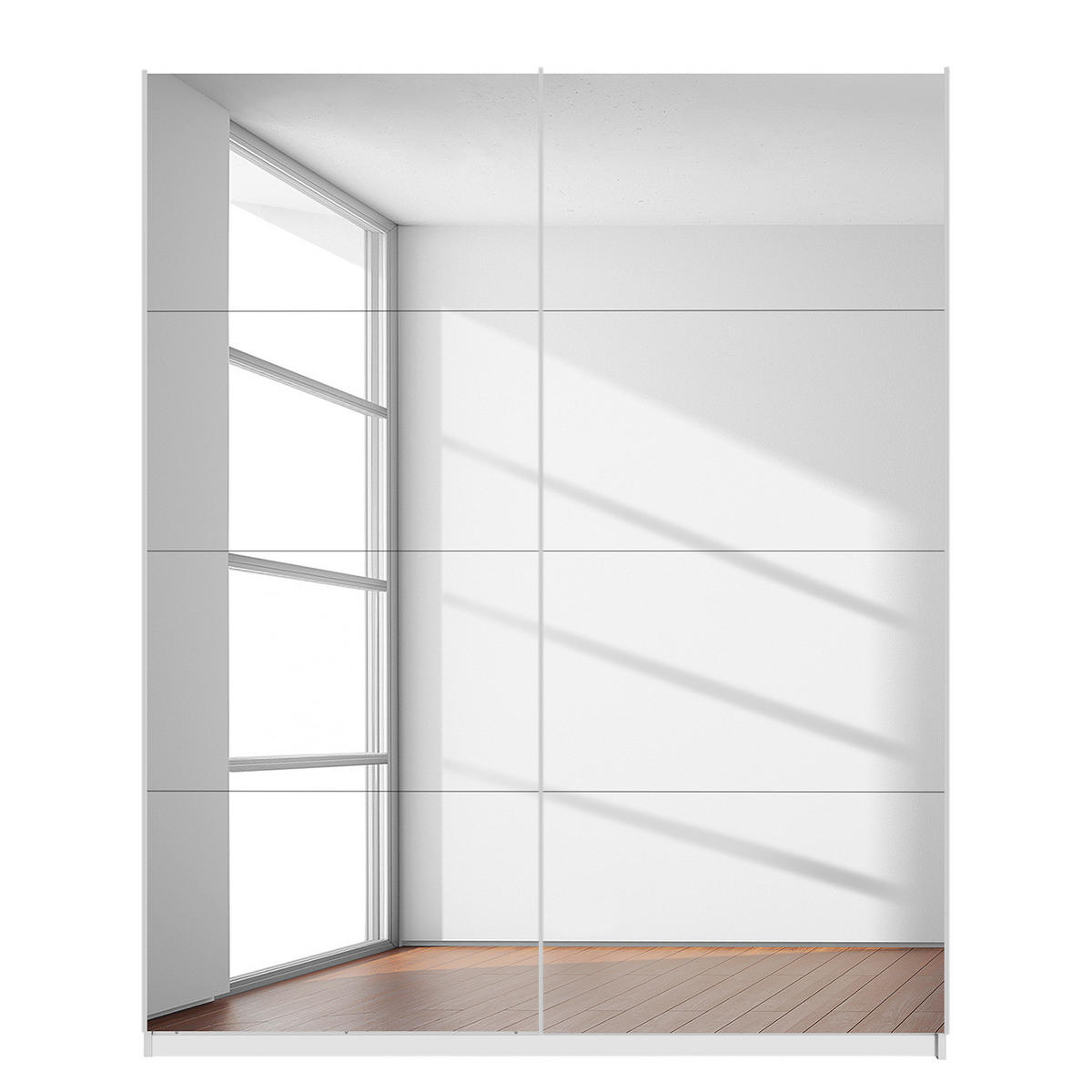 SCHWEBETÜRENSCHRANK - Weiß, Glas/Holzwerkstoff (181/222/68cm) - home24