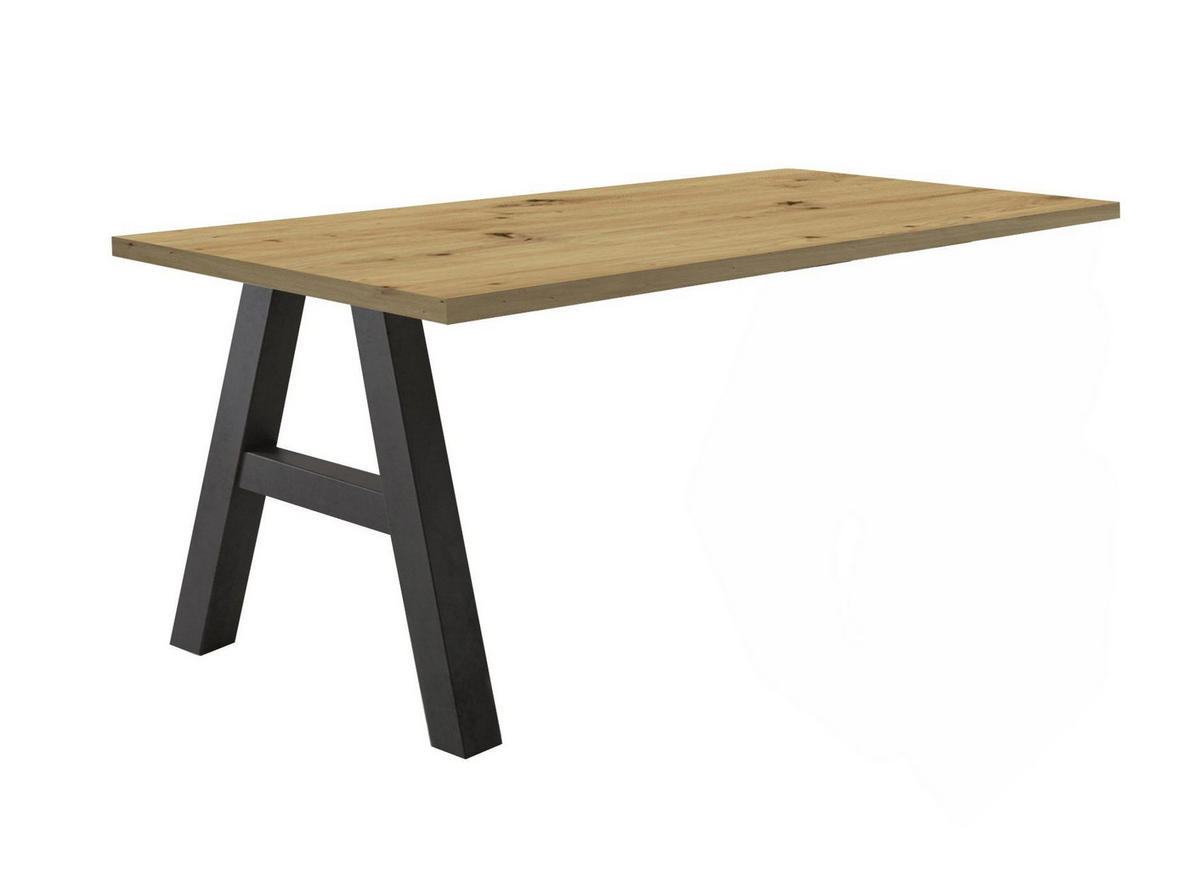 SCHREIBTISCH Edin 6 140 x 70 x 75 Bürotisch schwarzstahl/asteiche - Naturfarben, Holz (140/70/75cm) - 58aufmkessel