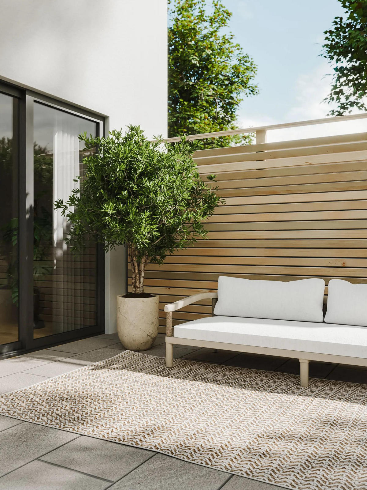 OUTDOORTEPPICH Kaleo Cream/Beige 120x170 cm - Creme, Kunststoff (120/170cm) - benuta