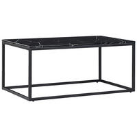 COUCHTISCH Marmor Optik schwarz rechteckig 60/100 cm Delano - Schwarz, Holzwerkstoff (60/100/45cm) - Beliani