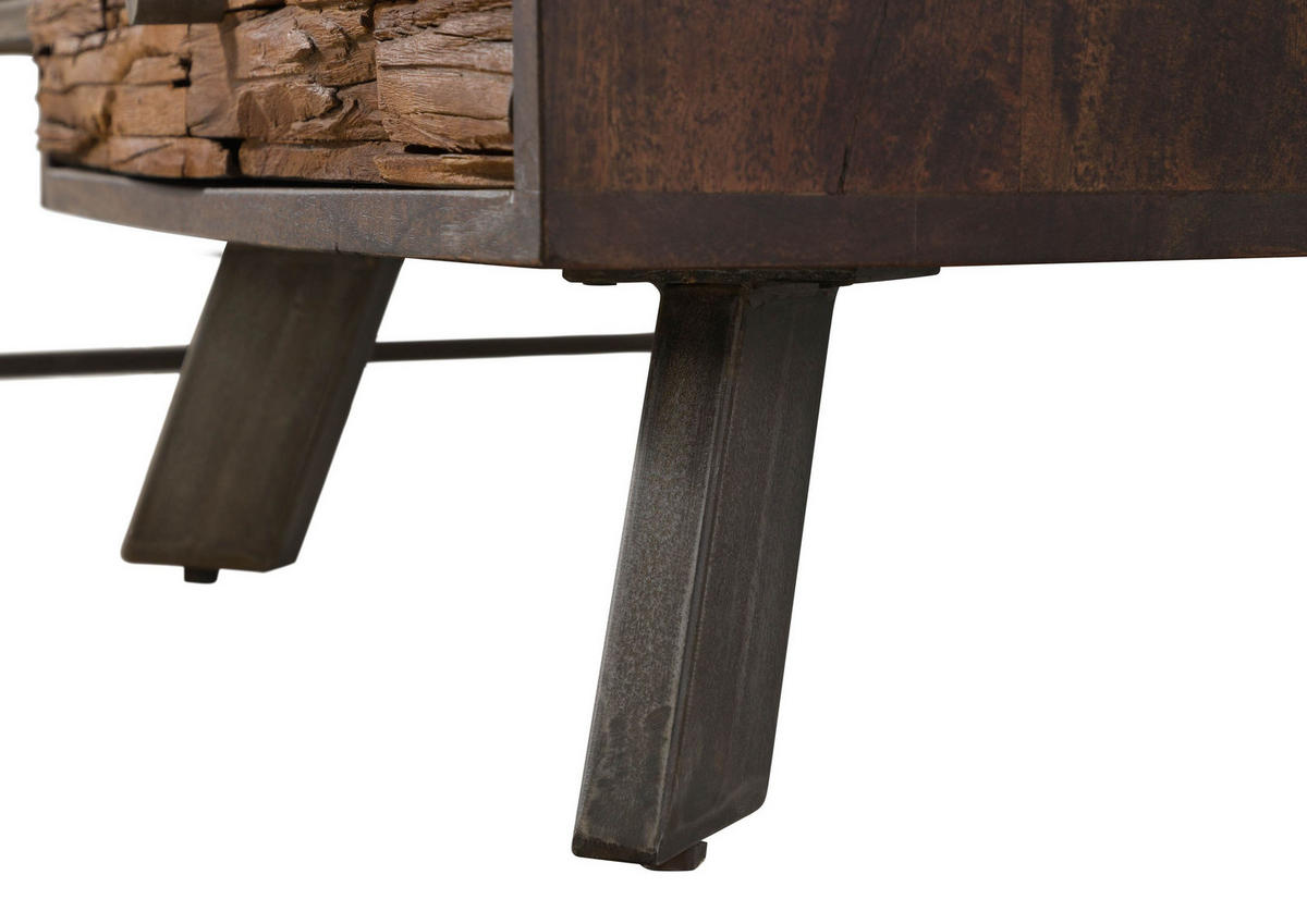 COUCHTISCH Akazie / Altholz 135x70x45 braun lackiert SEVILLA #27 - Braun, Holz (135/70/45cm) - Massivmoebel24