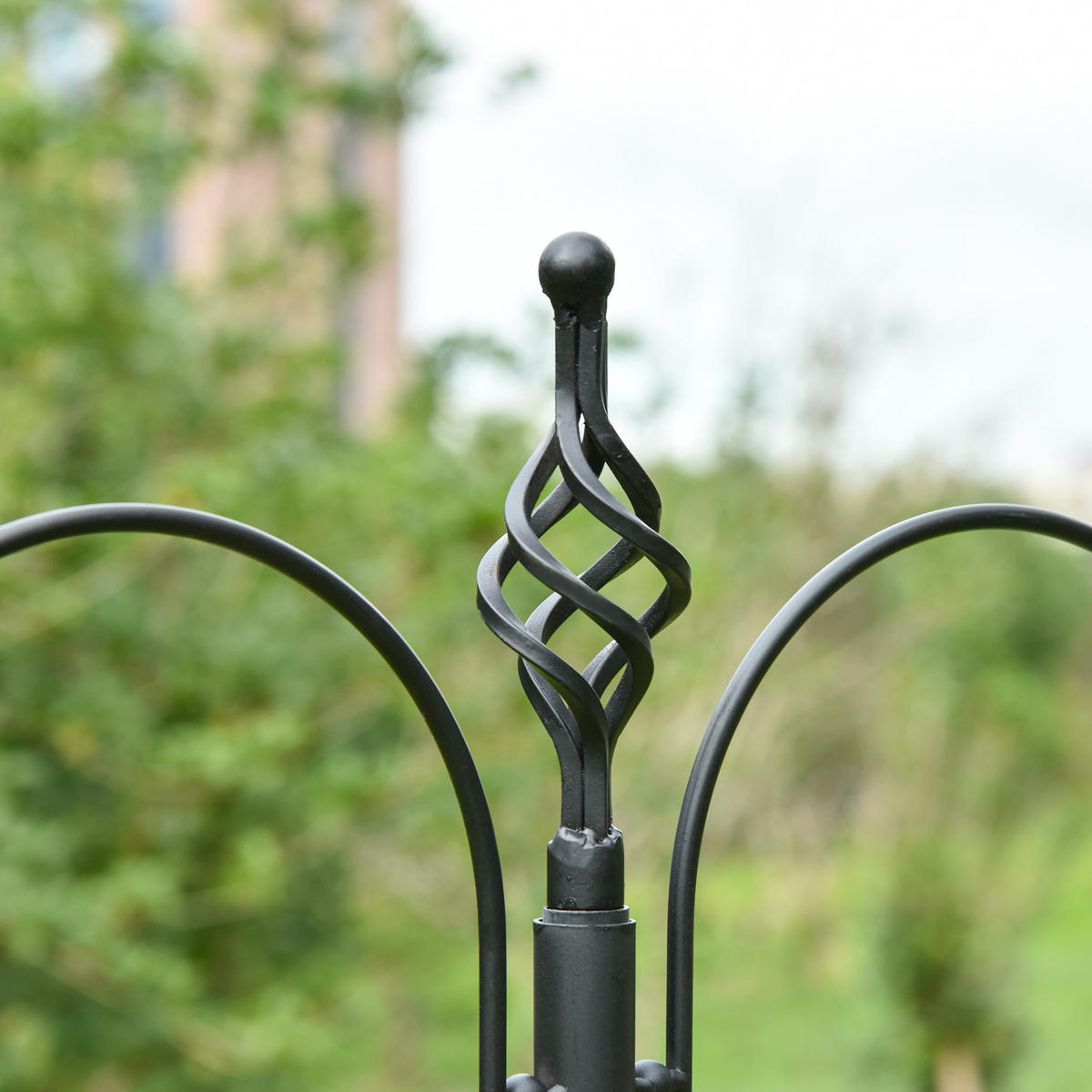 VOGELFUTTERSTATION DE-17809 mit 4 verstellbaren Haken Schwarz - Schwarz, Metall (54.5/208/54.5cm) - ComfortXL