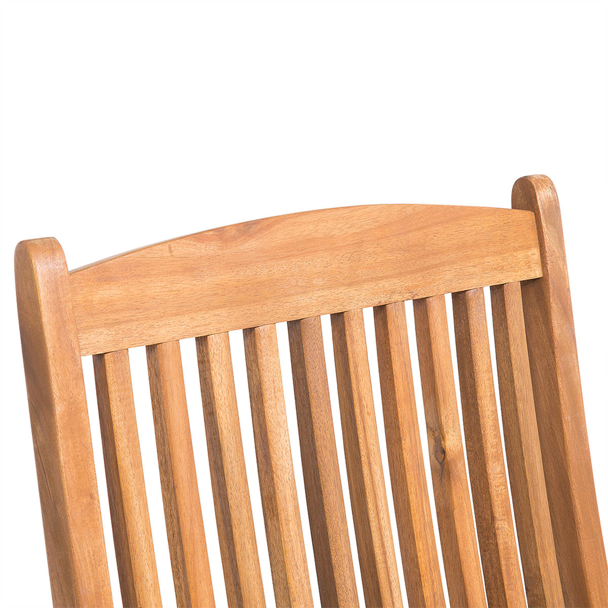 GARTENSTUHL 2er-Set Akazienholz hellbraun Auflagen cremeweiß Maui - Hellbraun/Creme, Holz (42/93/48cm) - Beliani