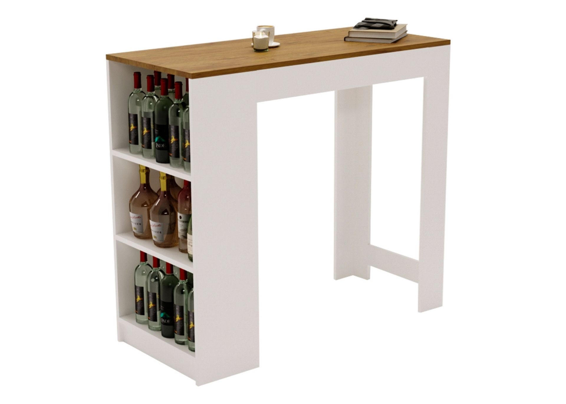 BARTISCH Nussbaumfarben 103/50.5/115cm - Nussbaumfarben/Weiß, Holzwerkstoff (115/103/50.5cm) - CraftPAK