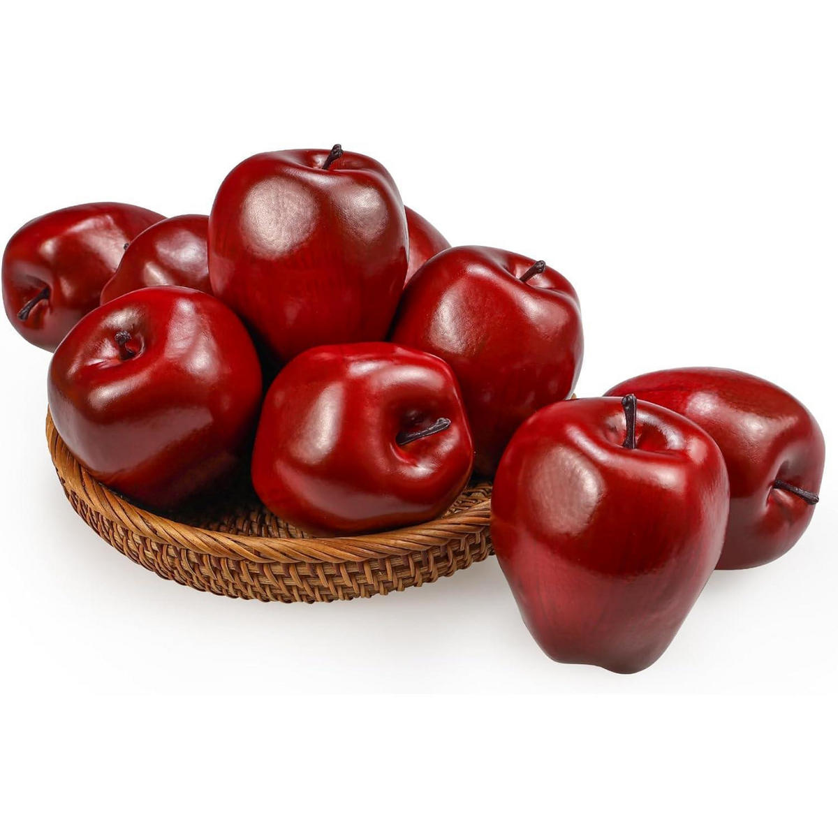 KÜNSTLICHE Äpfel 6 Stück - Rot, Kunststoff (7.9cm)