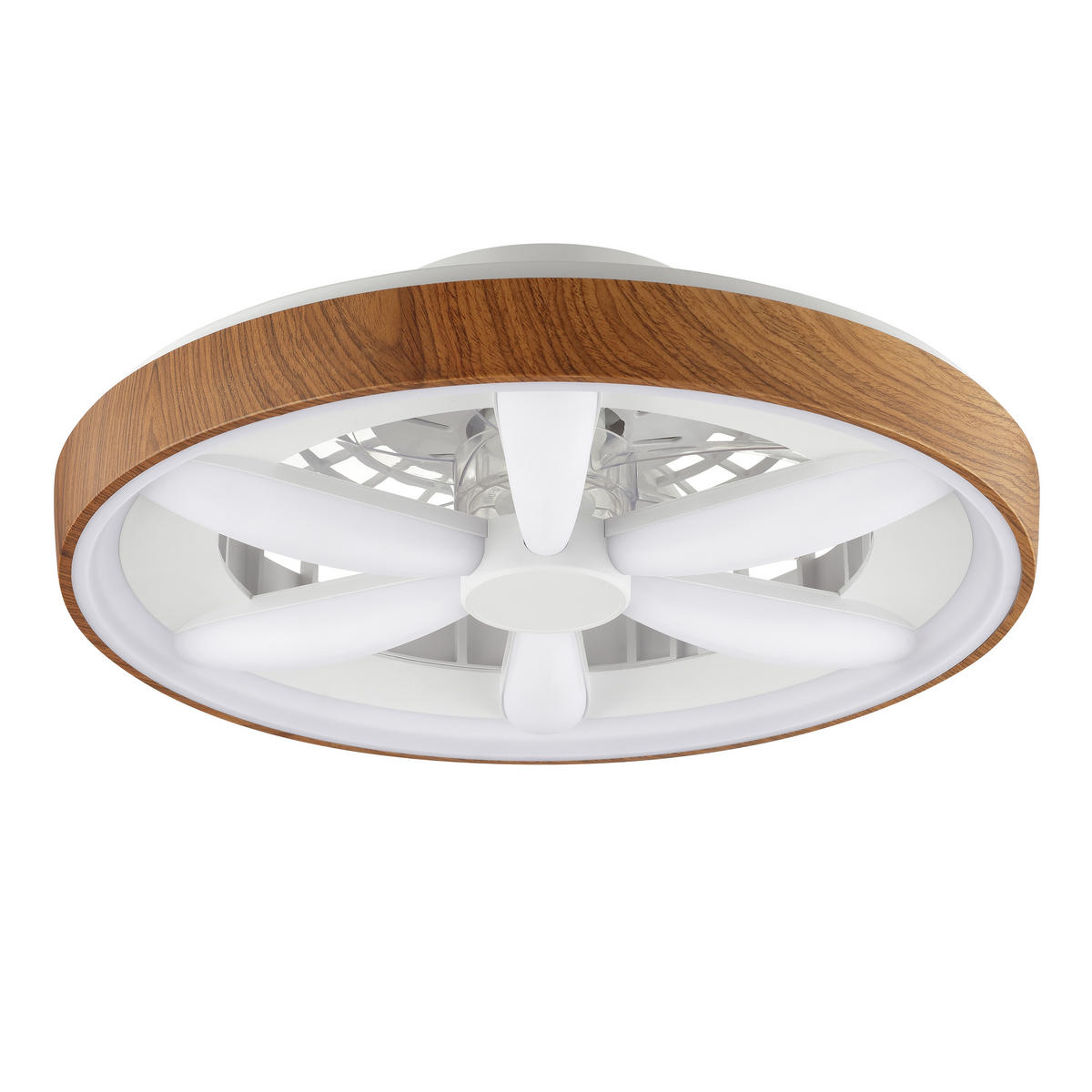LED DECKENLEUCHTE Gaiano Weiß/Holz 48/48/16 cm - Multicolor, Metall (48/48/16cm) - Brilliant