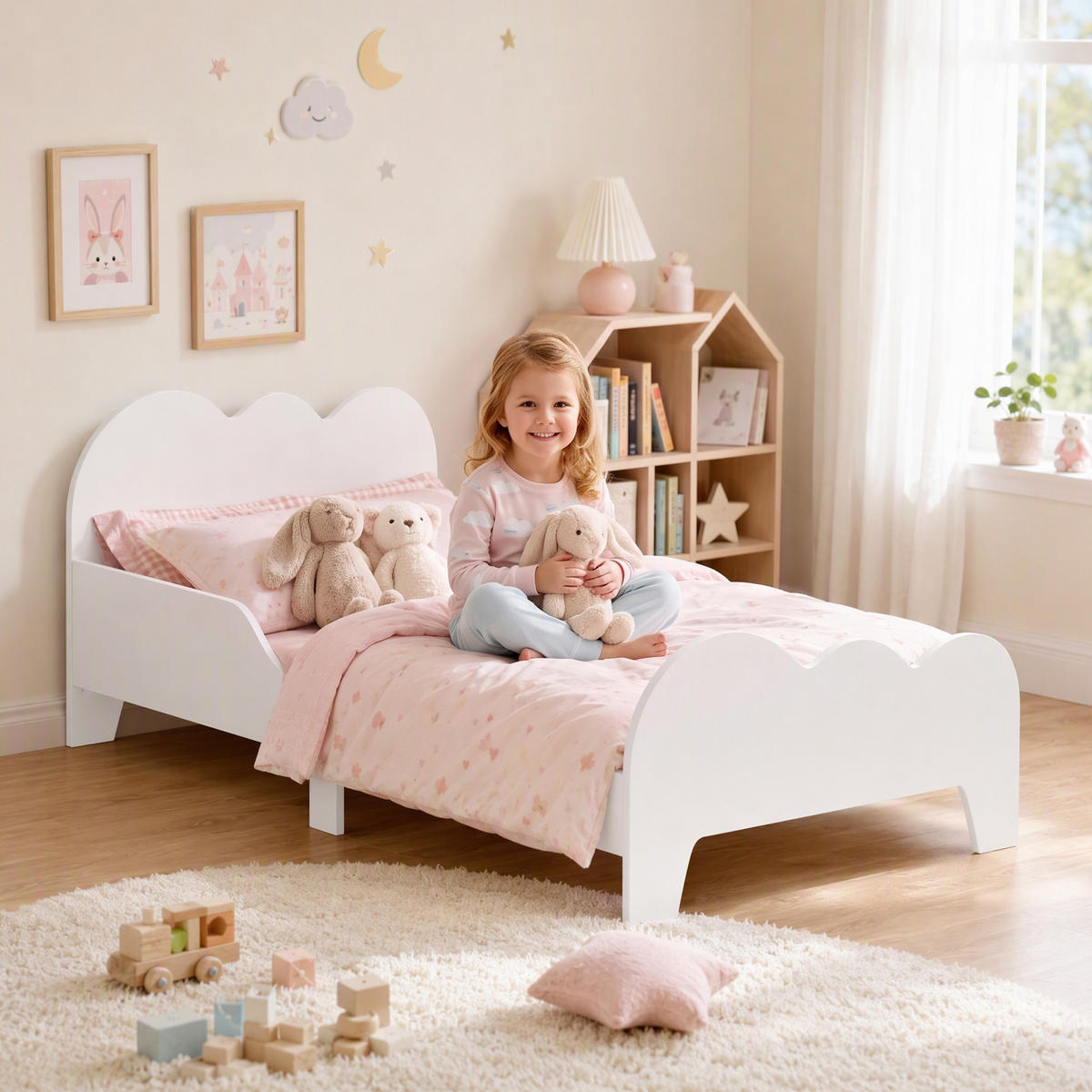 KINDERBETT MDF Weiß - Weiß, Holzwerkstoff (70/140cm) - AIYAPLAY