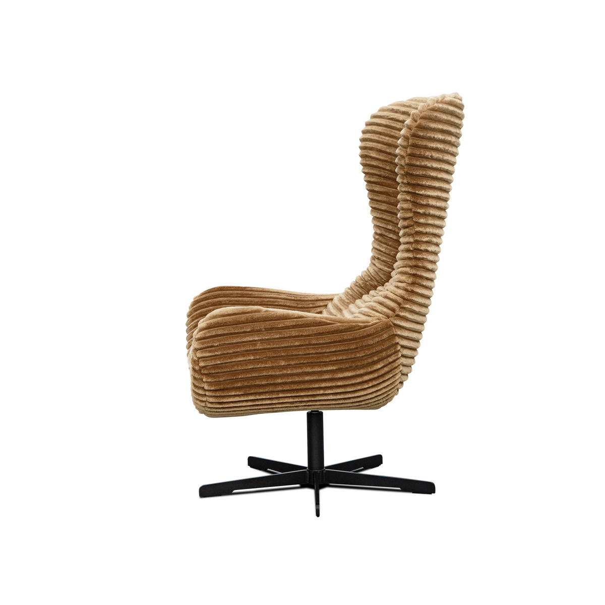 SESSEL MONACO 1-Sitzer, Cordstoff braun - Schwarz/Braun, Holz/Textil (74/116/84cm) - Courtois Laville