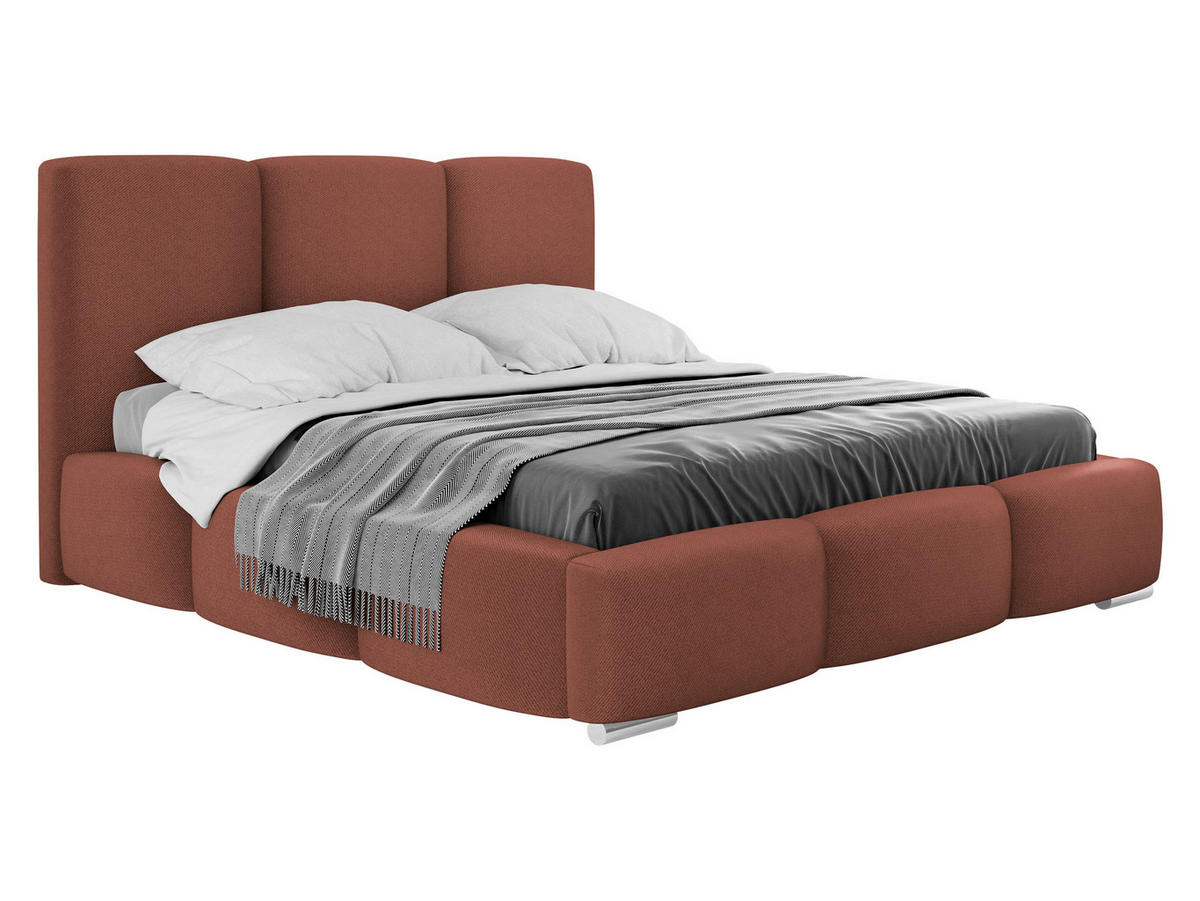 POLSTERBETT Olweria - Chromfarben/Rosa, Holz/Textil (160/200cm) - MIRJAN24