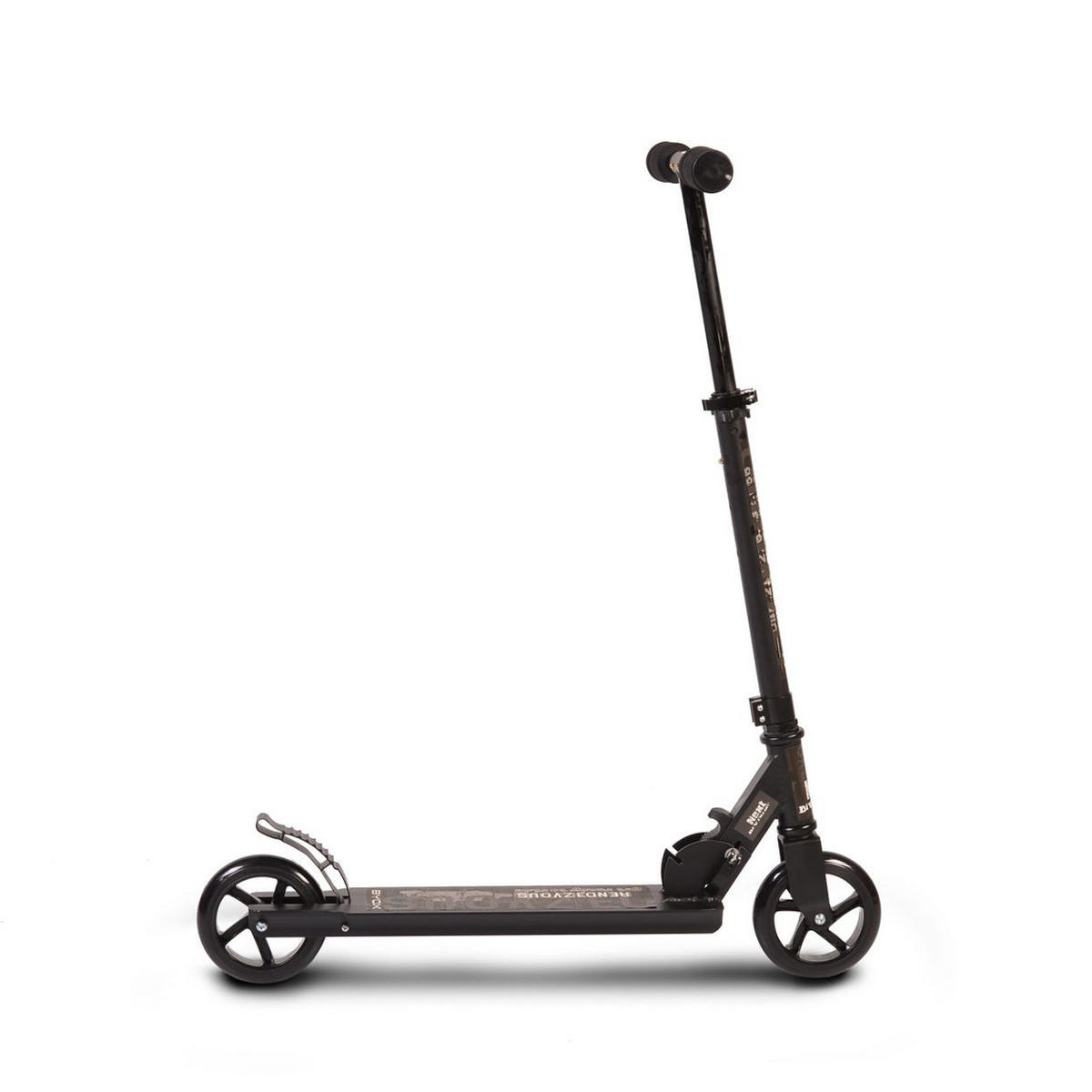 KINDERROLLER Rendevous schwarz Höhe einstellbar, klappbar, PU-Räder, ABEC-7 - Schwarz, Metall (90/31.5/74cm)