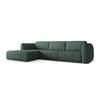 ECKSOFA Links Chenille Stoff Grün - Schwarz/Grün, Kunststoff/Textil (170/290cm) - Makamii