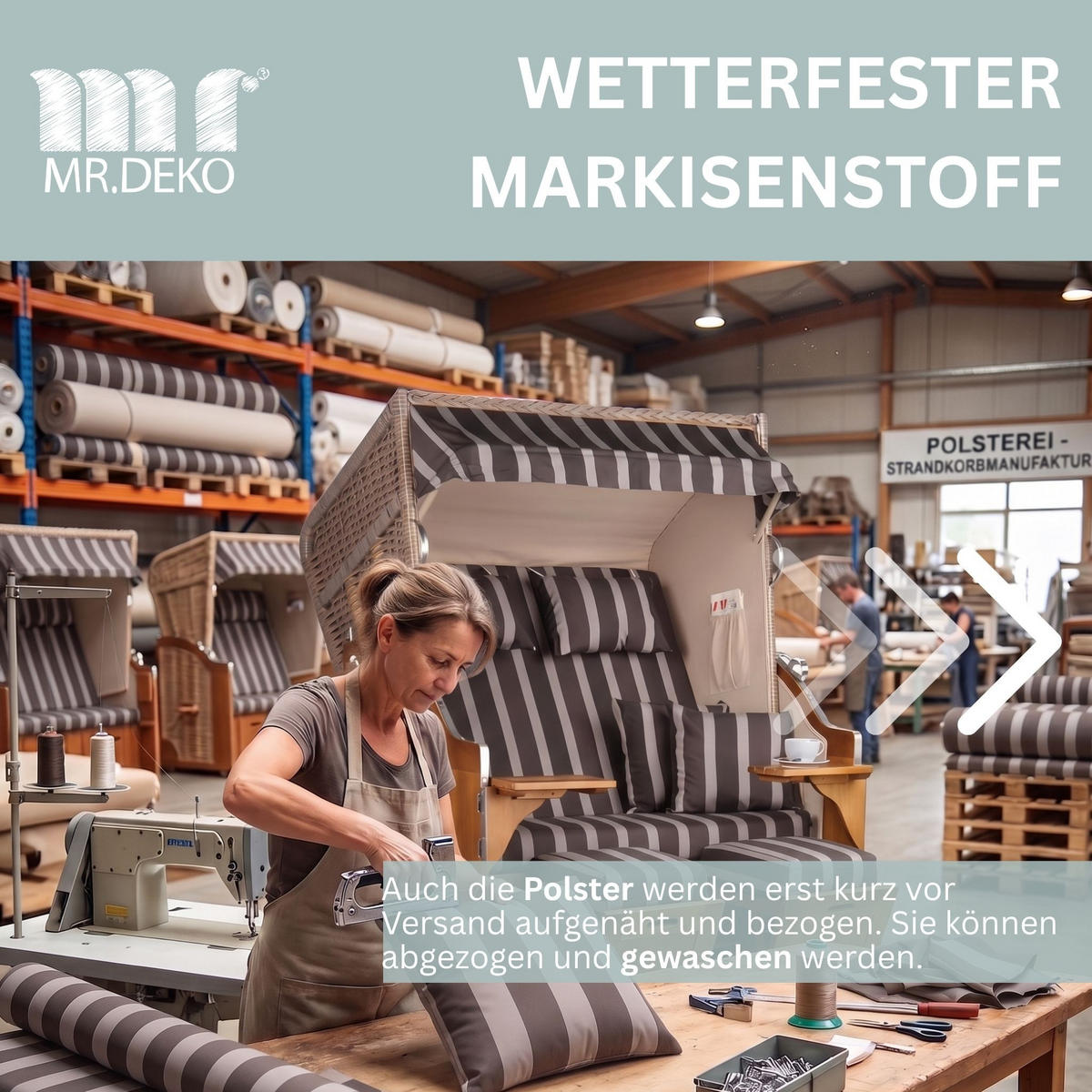 STRANDKORB Schleswig Pinie 2-Sitzer - Braun/Grau, Metall (120/160/80cm) - Mr. Deko