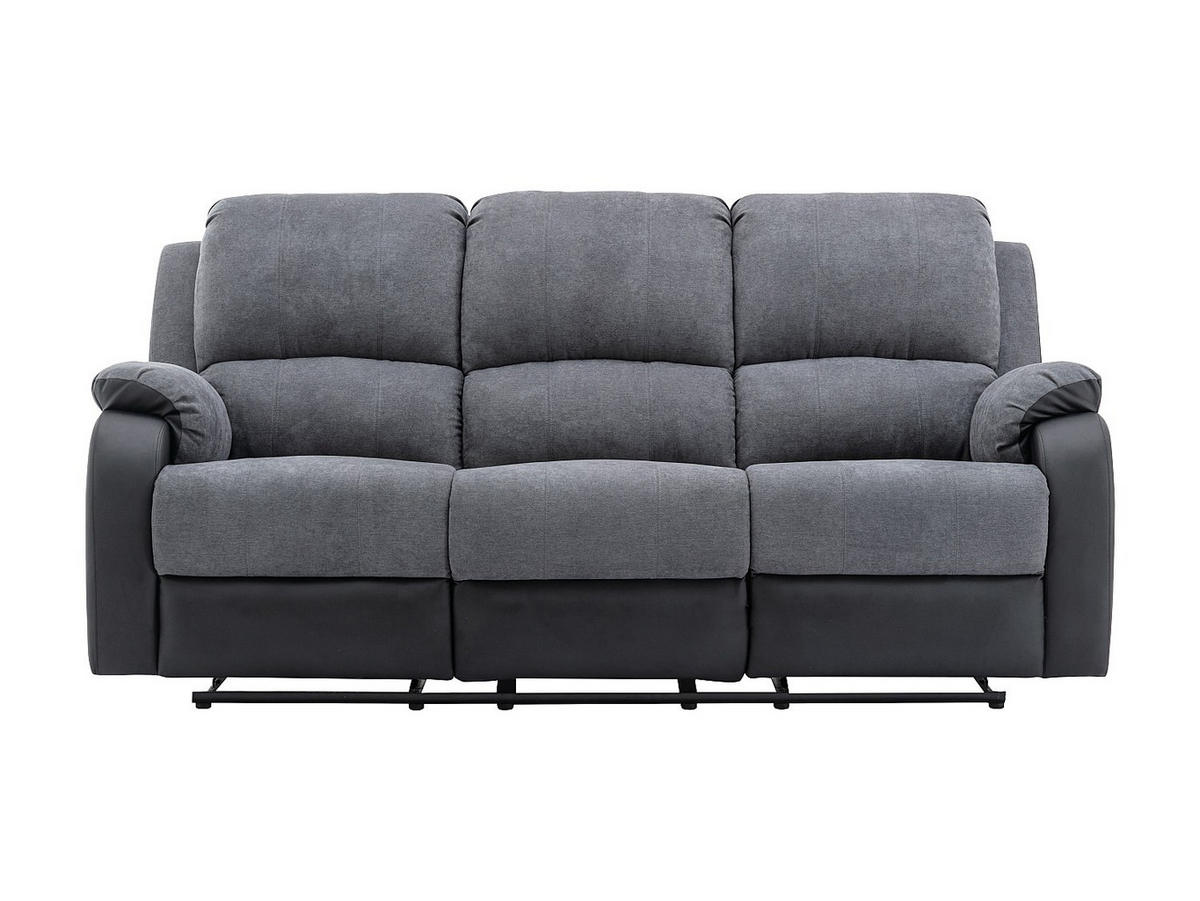COUCHGARNITUR mit Sessel - 6 Personen - stoff - schwarz, grau Brody - Schwarz, Kunststoff/Textil (87/99/98cm) - Vente-Unique