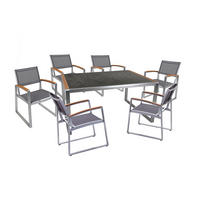 GARTEN-SITZGRUPPE Esme 7-teilig Gartenmöbel-Set - Braun, Kunststoff - DELUKE