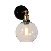 WANDLEUCHTE Olivia, Transparent und schwarz, 31cm - Transparent, Glas (31/18.5/31cm) - KOSILUM