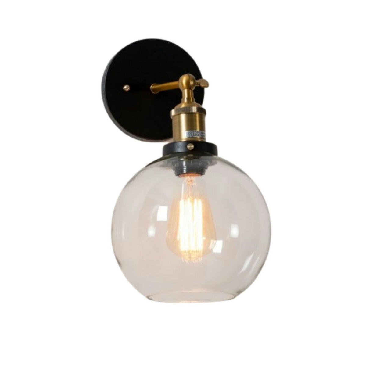 WANDLEUCHTE Olivia, Transparent und schwarz, 31cm - Transparent, Glas (31/18.5/31cm) - KOSILUM