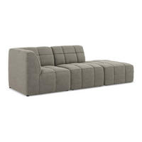 ECKSOFA Rechts Bouclé Stoff Grau - Schwarz/Grau, Holzwerkstoff/Kunststoff (240/90cm) - Makamii