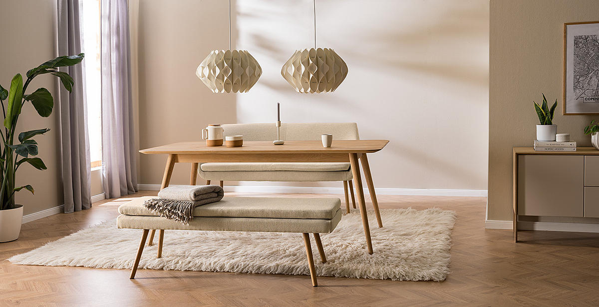 KÜCHENSOFA - Eichefarben/Beige, Eichenholz/Holz (159/86/56cm) - home24