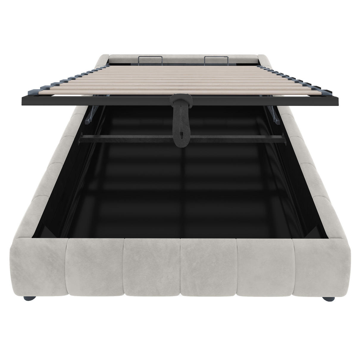 POLSTERBETT mit Stauraum und LED 140x200 cm Beige - Beige, Metall (140/200cm) - Beauniv