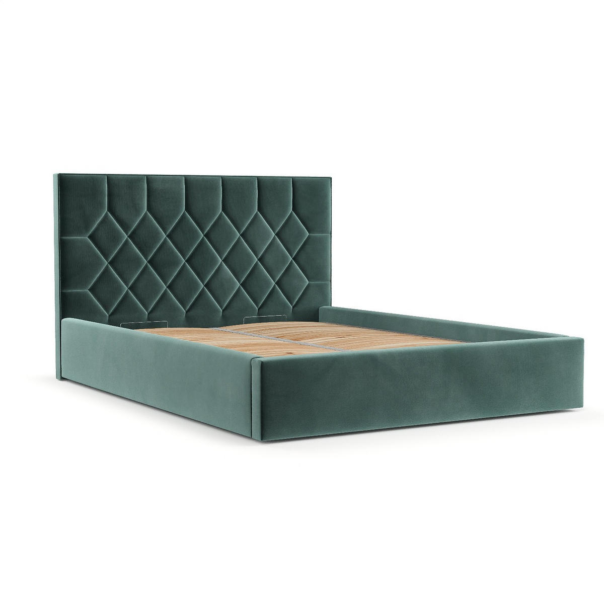 POLSTERBETT Brisa 180/200 cm Türkis im Kronos Stoff - Türkis/Schwarz, Holz/Holzwerkstoff (180/200cm) - AltaBeds