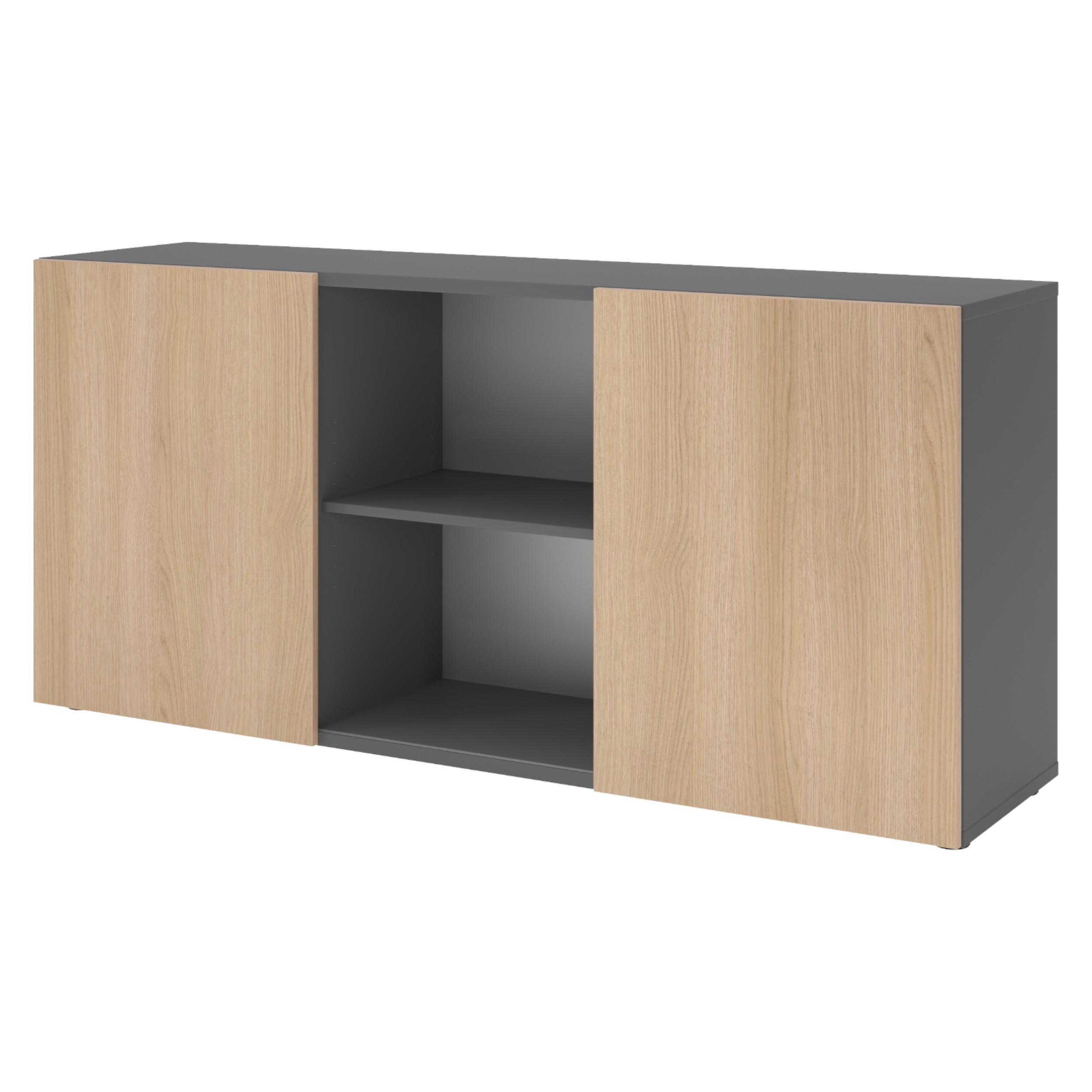 bümö Sideboard Graphit, Eiche 160x74.8x42 cm