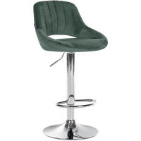 BARHOCKER Samt Grün - Chromfarben/Grün, Textil/Metall (47/85/48cm) - CLP
