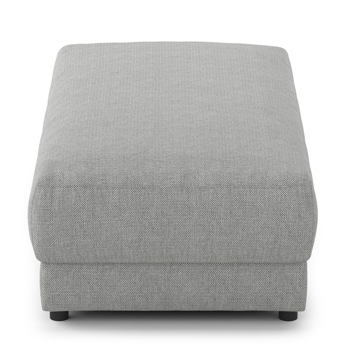 POLSTERHOCKER - rechteckig - Hellgrau/Schwarz, Kunststoff/Textil (134/45/65cm) - home24