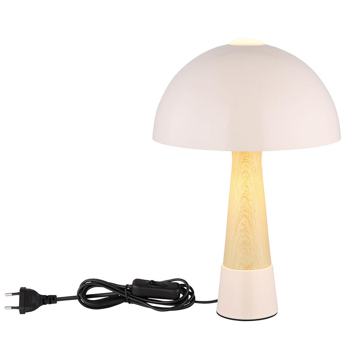 TISCHLEUCHTE Paulin Holzoptik Beige - Beige, Metall (25/25/36.5cm) - Nowa