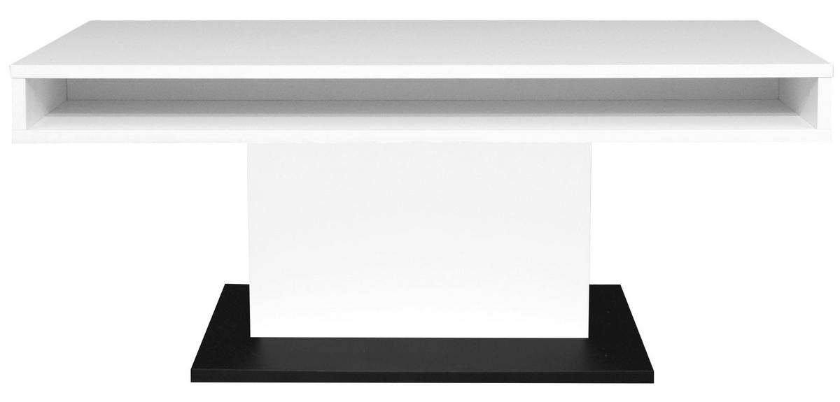 COUCHTISCH Höhenverstellbar Else 2 110x59x60 Holzwerkstoff Ice White - Schwarz/Weiß, Holzwerkstoff (110/60/59cm) - 58aufmkessel
