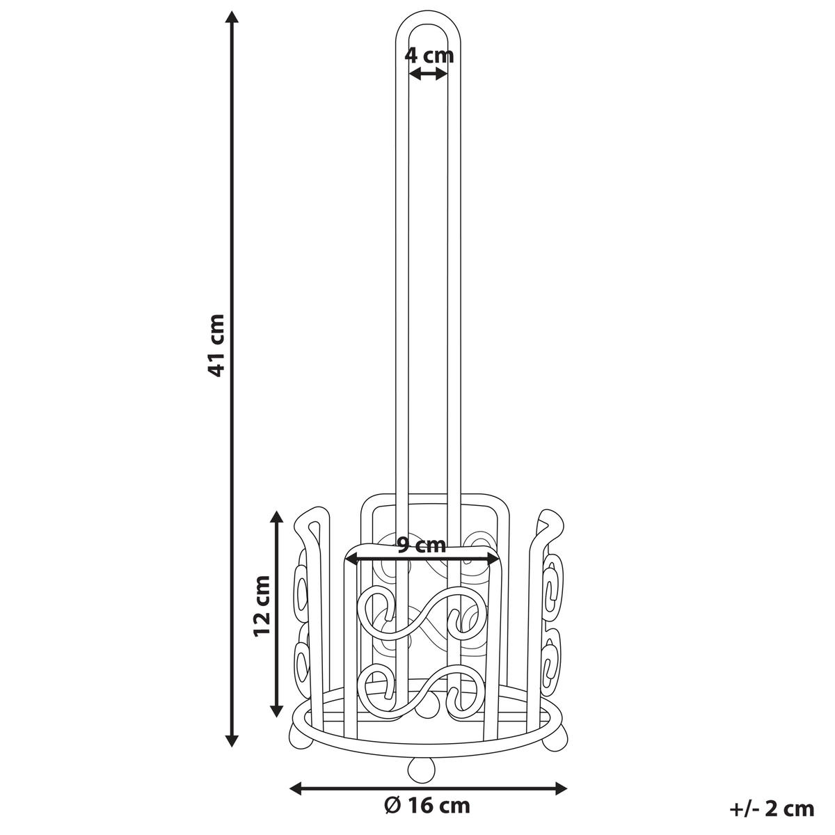 TOILETTENPAPIERSTÄNDER Metall Antik Optik schwarz Mandi - Schwarz, Metall (16/41/16cm) - Beliani