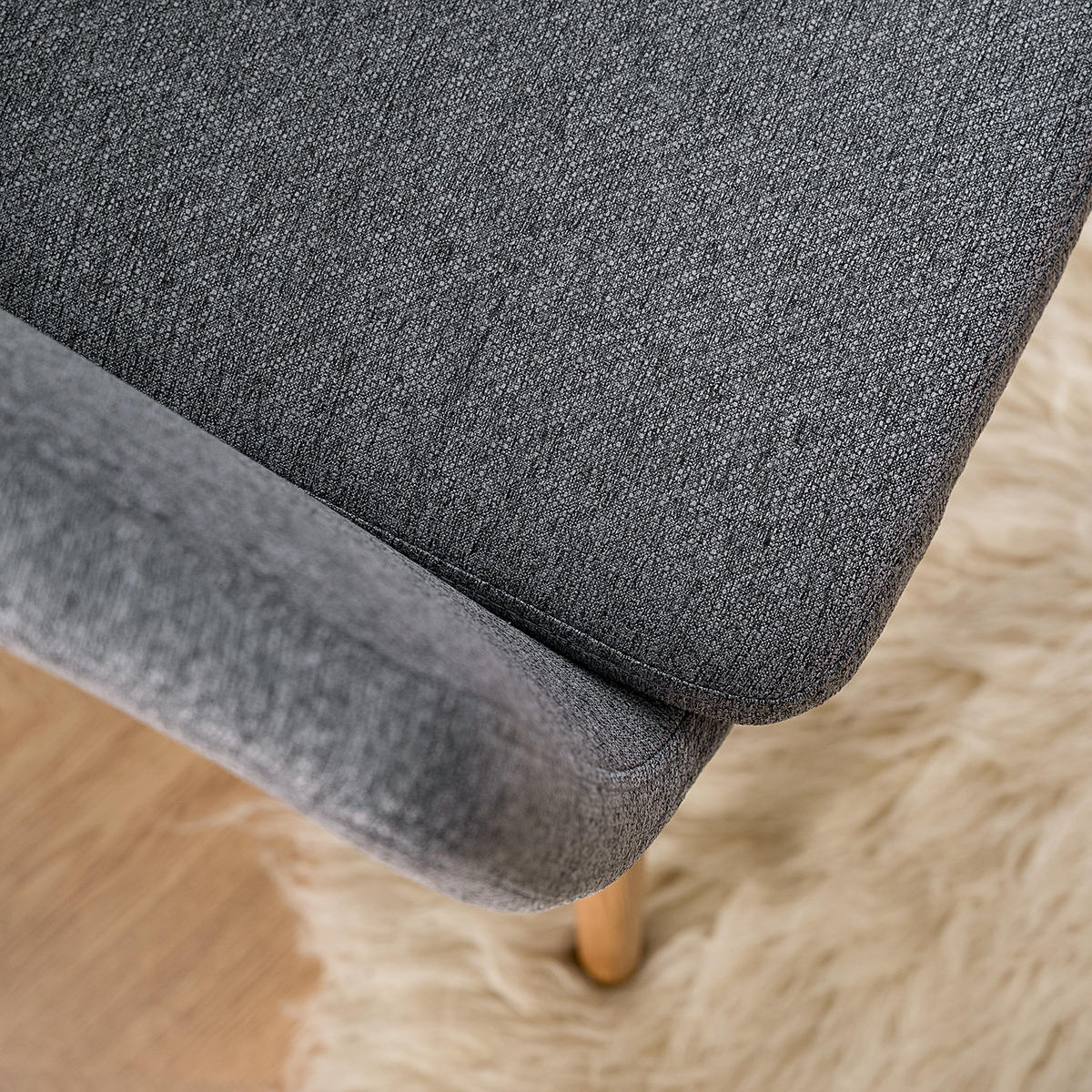 ARMLEHNENSTUHL - Eichefarben/Dunkelgrau, Textil (58/84/58cm) - home24