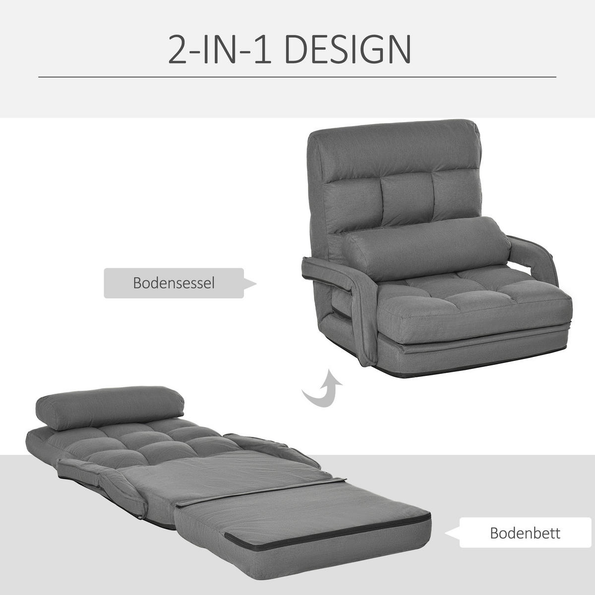 BODENSTUHL mit 5-Fach 78L x 62B x 70H cm Dunkelgrau - Dunkelgrau, Kunststoff (62/70/78cm) - HOMCOM