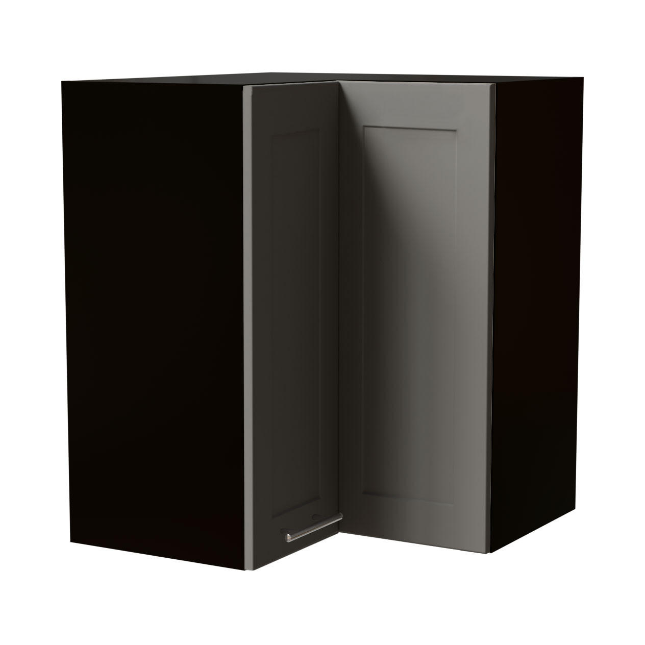 Feldmann-Wohnen Eckhängeschrank Grau, Schwarz 60x72x60 cm