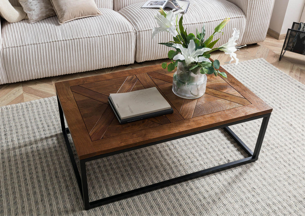 COUCHTISCH Akazie 110x70x40 walnuss lackiert LOUNGE COLLECTION #05 - Dunkelbraun, Holz (110/70/40cm) - Massivmoebel24