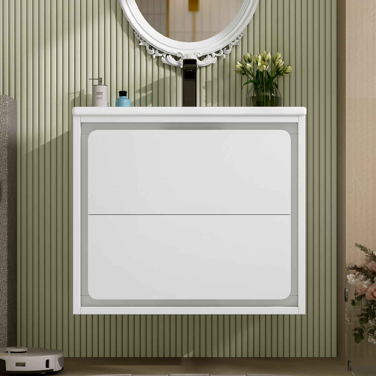 BADEZIMMERSCHRANK Weiß 60/46/50 cm - Weiß, Holz (60/50/46cm) - PANGIVO