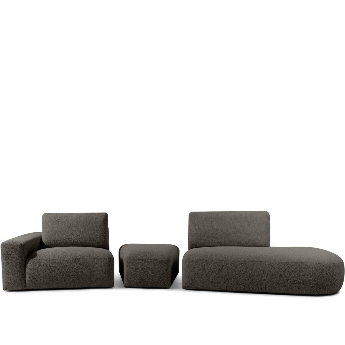 4-SITZER ECKSOFA ZUCCO Boucle rechts, Dunkelbraun - Dunkelbraun, Textil (350/84/105cm) - KONSIMO®