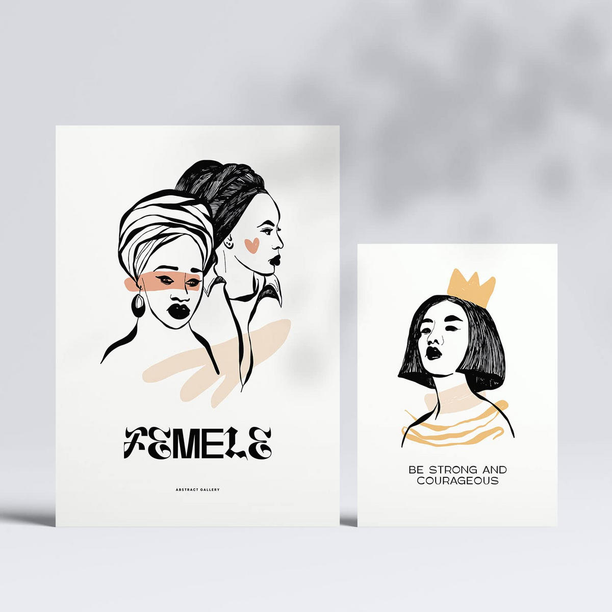 POSTER Set Mit 6 In Schwarzer Tinte Weiblichkeit A3 & A4 Rahmenlos - Klar, Papier (29/3cm) - Nacnic