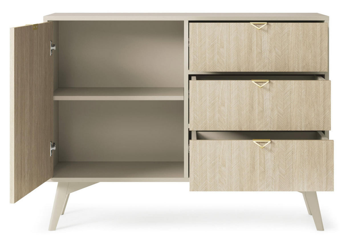 KOMMODE - Abeto Beige SD106 - Eichefarben/Beige, Holz (106/80/38cm) - Möblo