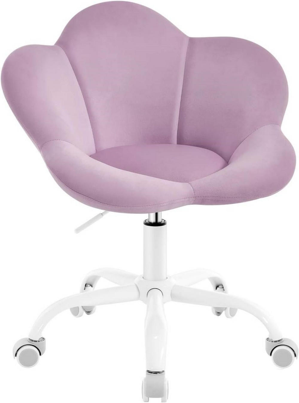 DREHSTUHL Kinder, blumenförmig, Samt, Hellviolett - Violett/Weiß, Kunststoff/Textil (62/71/51cm) - Woltu