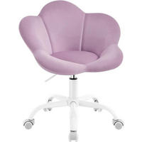 DREHSTUHL Kinder, blumenförmig, Samt, Hellviolett - Violett/Weiß, Kunststoff/Textil (62/71/51cm) - Woltu