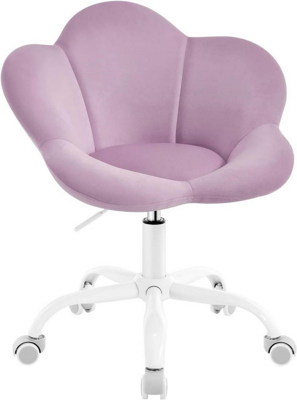 DREHSTUHL Kinder, blumenförmig, Samt, Hellviolett - Violett/Weiß, Kunststoff/Textil (62/71/51cm) - Woltu