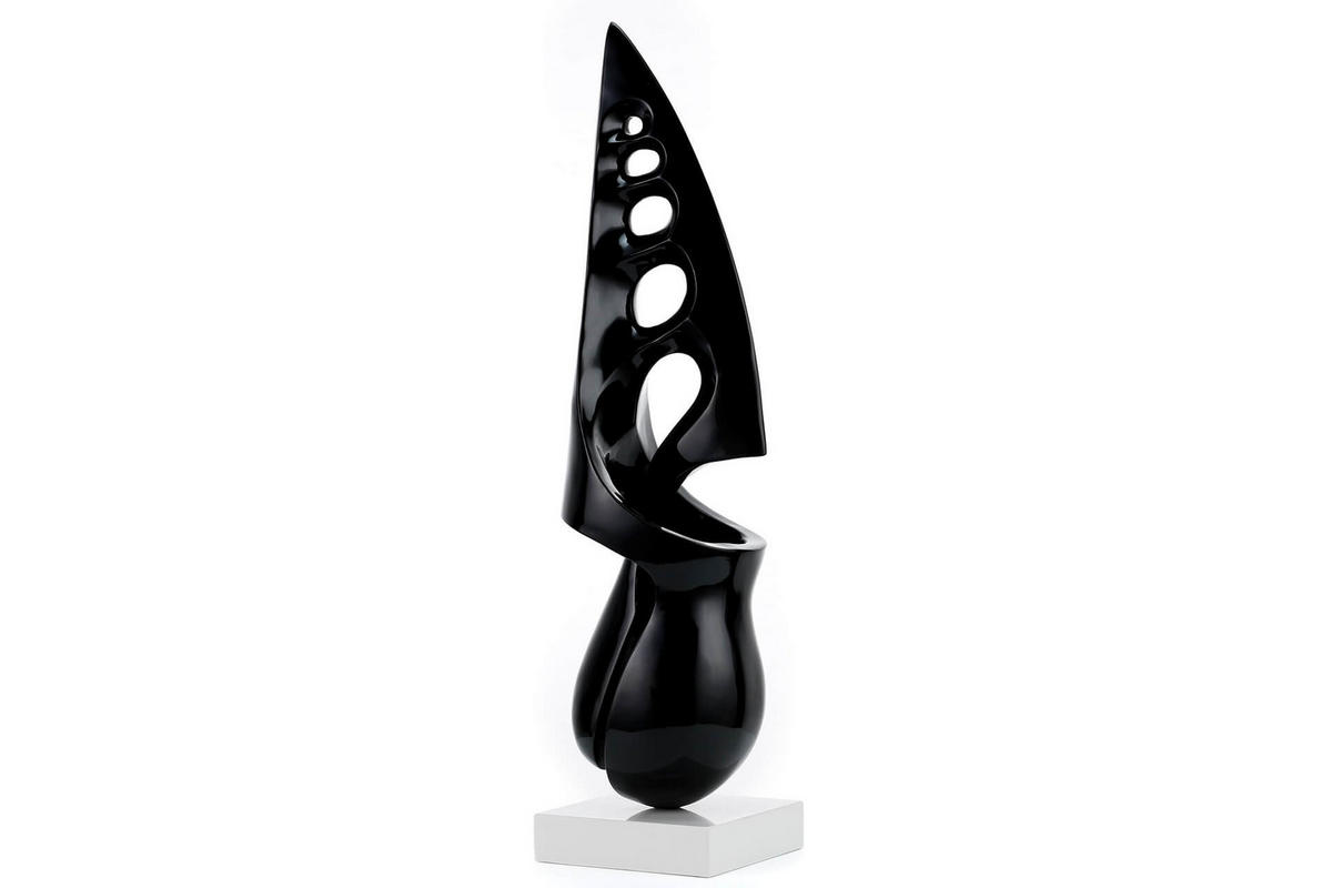 SKULPTUR Schwarz 15/56 cm - Schwarz, Stein (2.75/56/15cm) - KUNSTLOFT