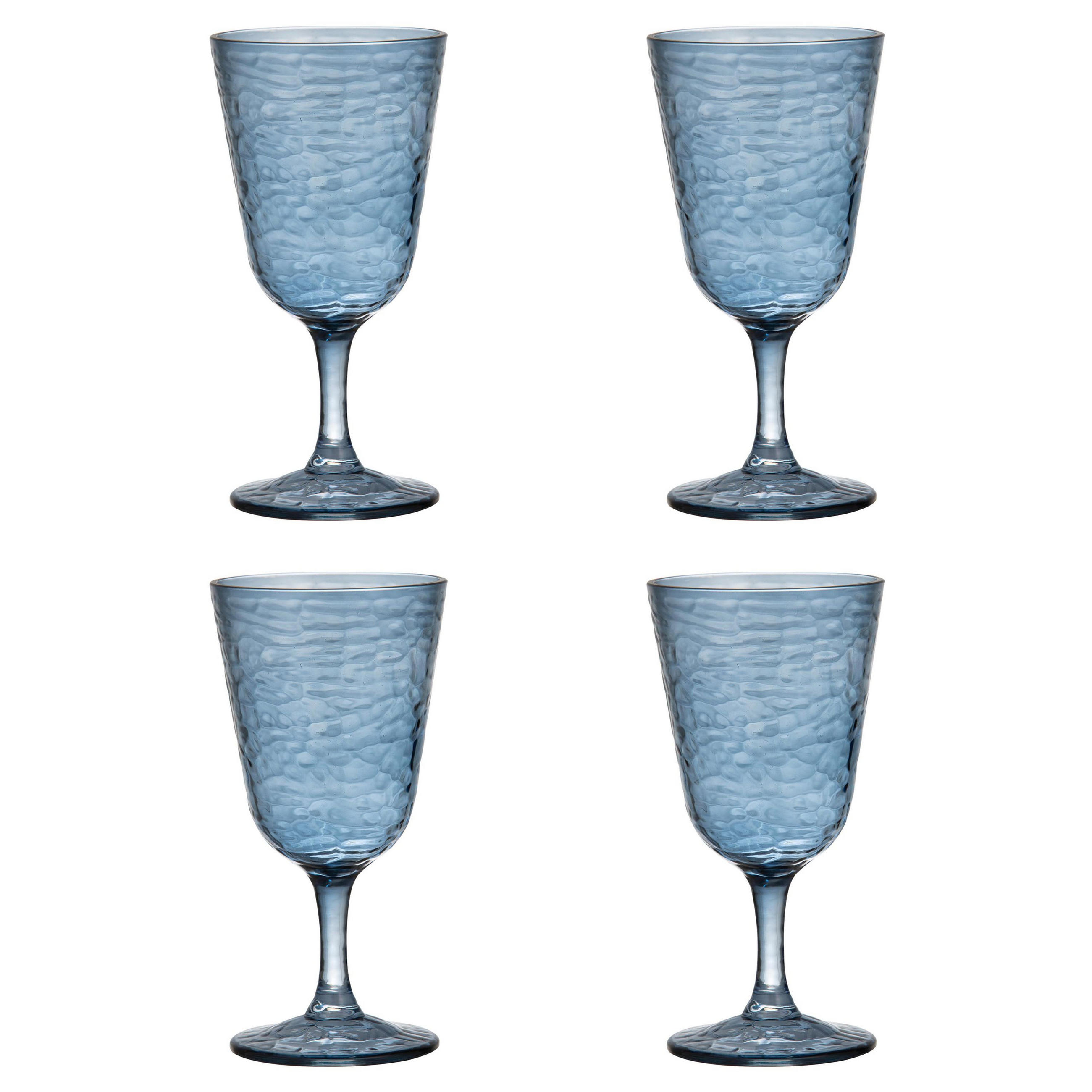 GLÄSER-SET Byron 4er Set Weinglas - Blau, Kunststoff - Ladelle