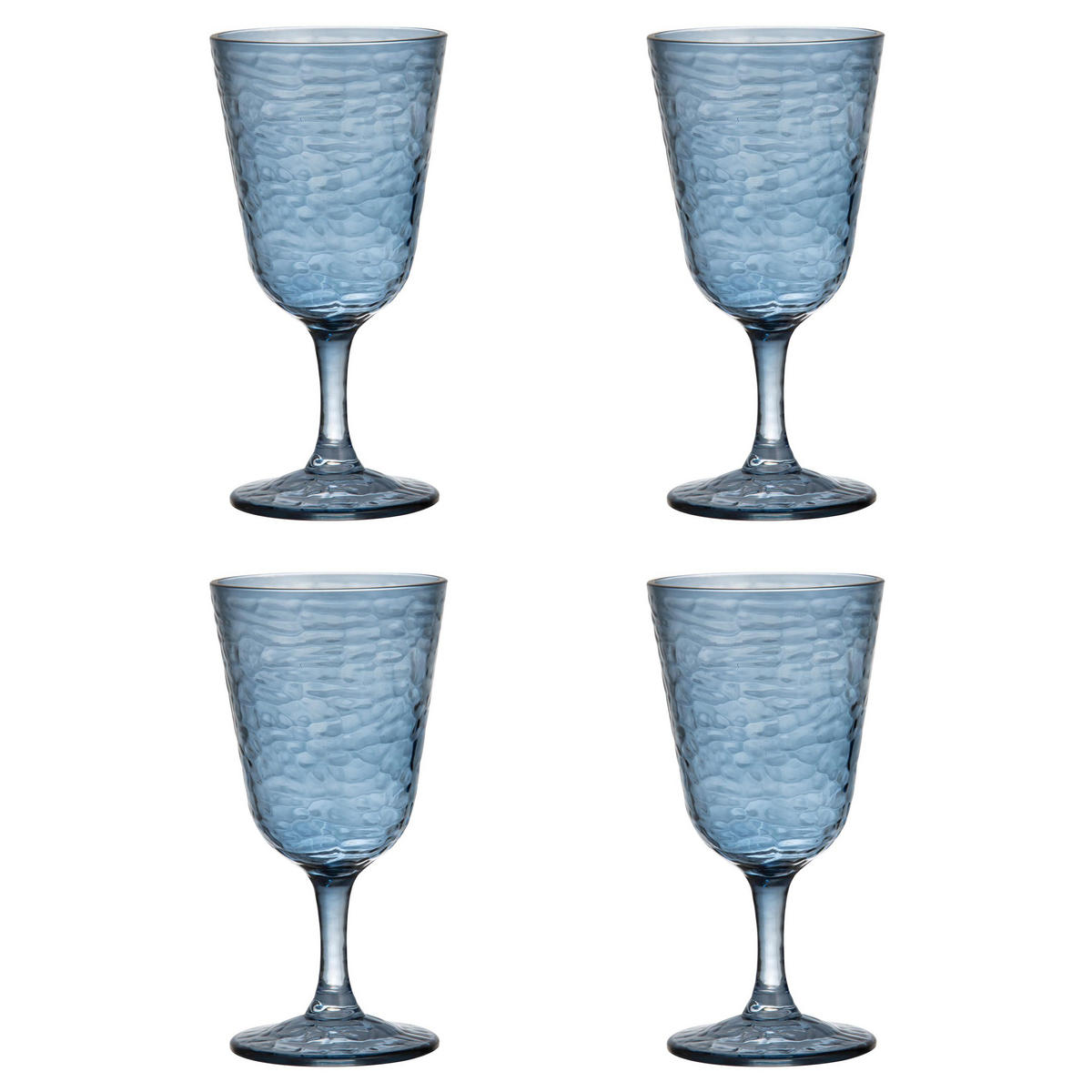 GLÄSER-SET Byron 4er Set Weinglas - Blau, Kunststoff - Ladelle