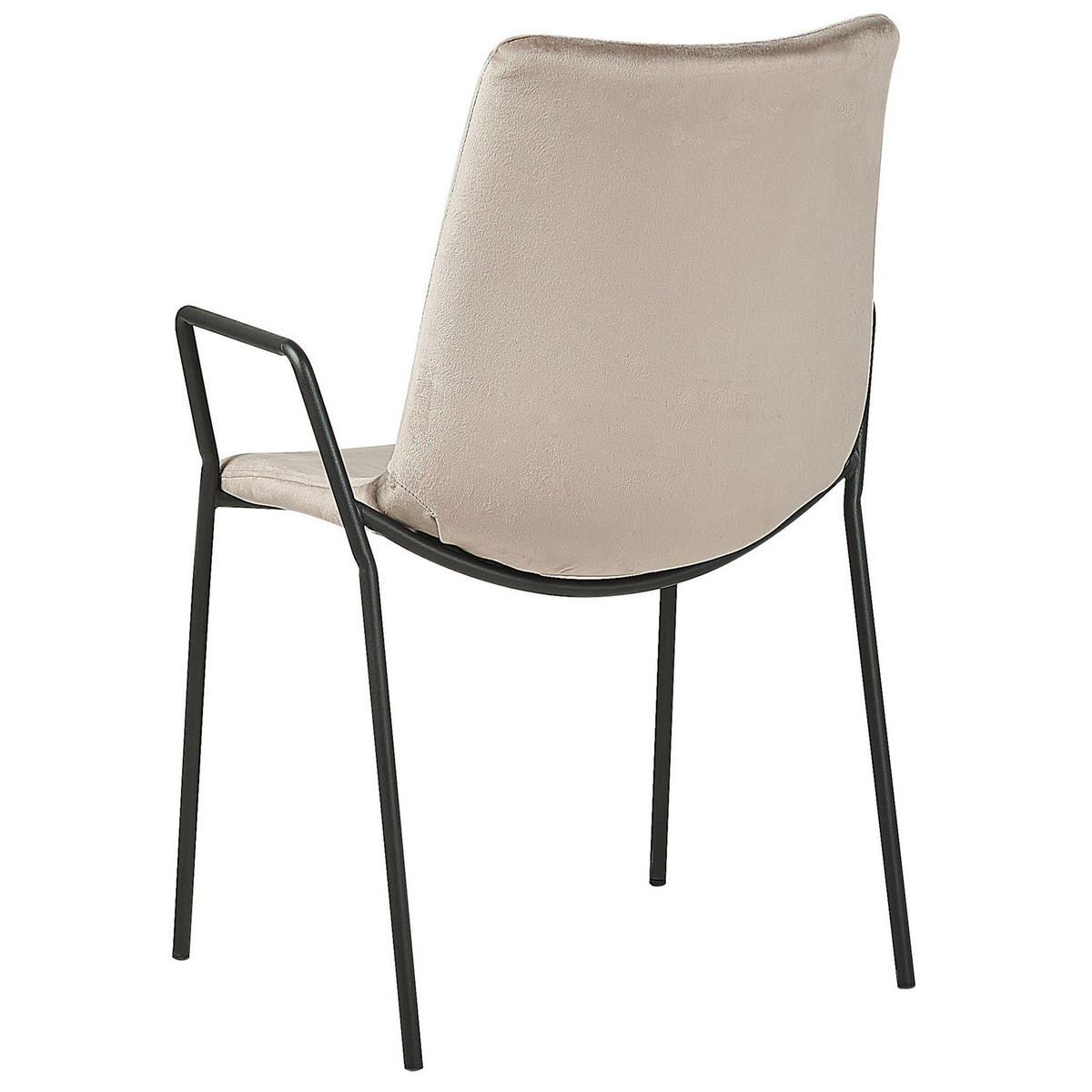 JÍDELNÍ ŽIDLE sada 2 ks Sametová látka Béžová Jefferson - béžová, kov/textil (57/87/60cm) - Beliani