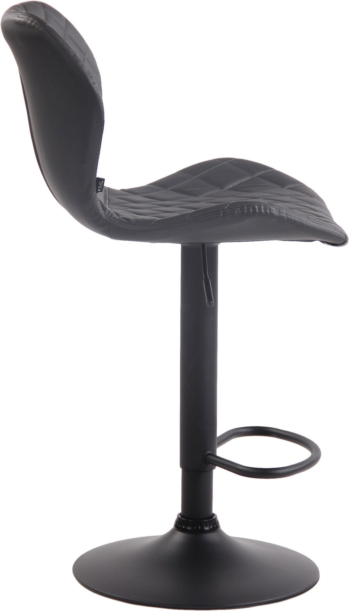 BARHOCKER Cora, Gestell schwarz, Kunstleder Grau - Schwarz/Grau, Kunststoff/Textil (47/100/51cm) - TPFLiving