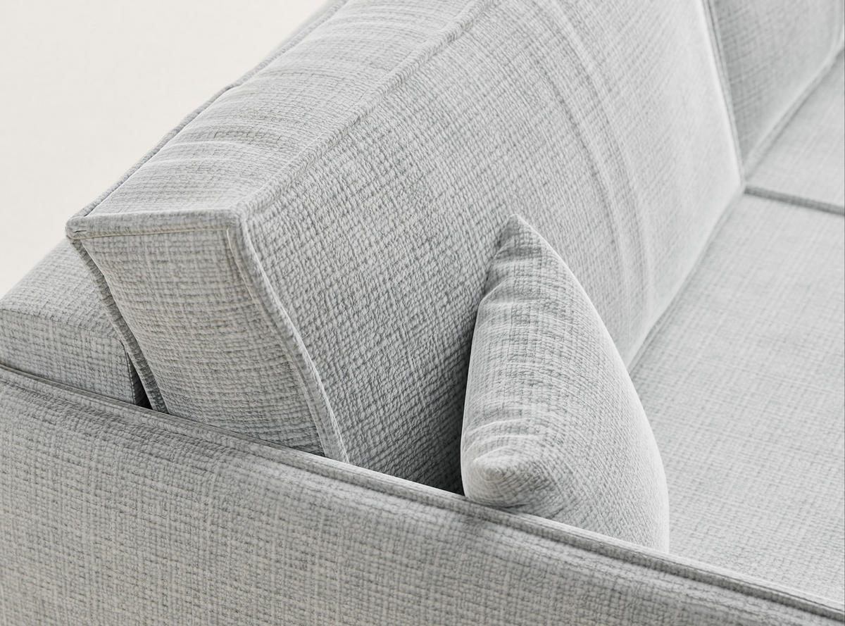 SOFA MIT SCHLAFFUNKTION Obra Grau Chenille-Stoff - Schwarz/Grau, Holz/Holzwerkstoff (220/70/107cm) - Maison de Reve