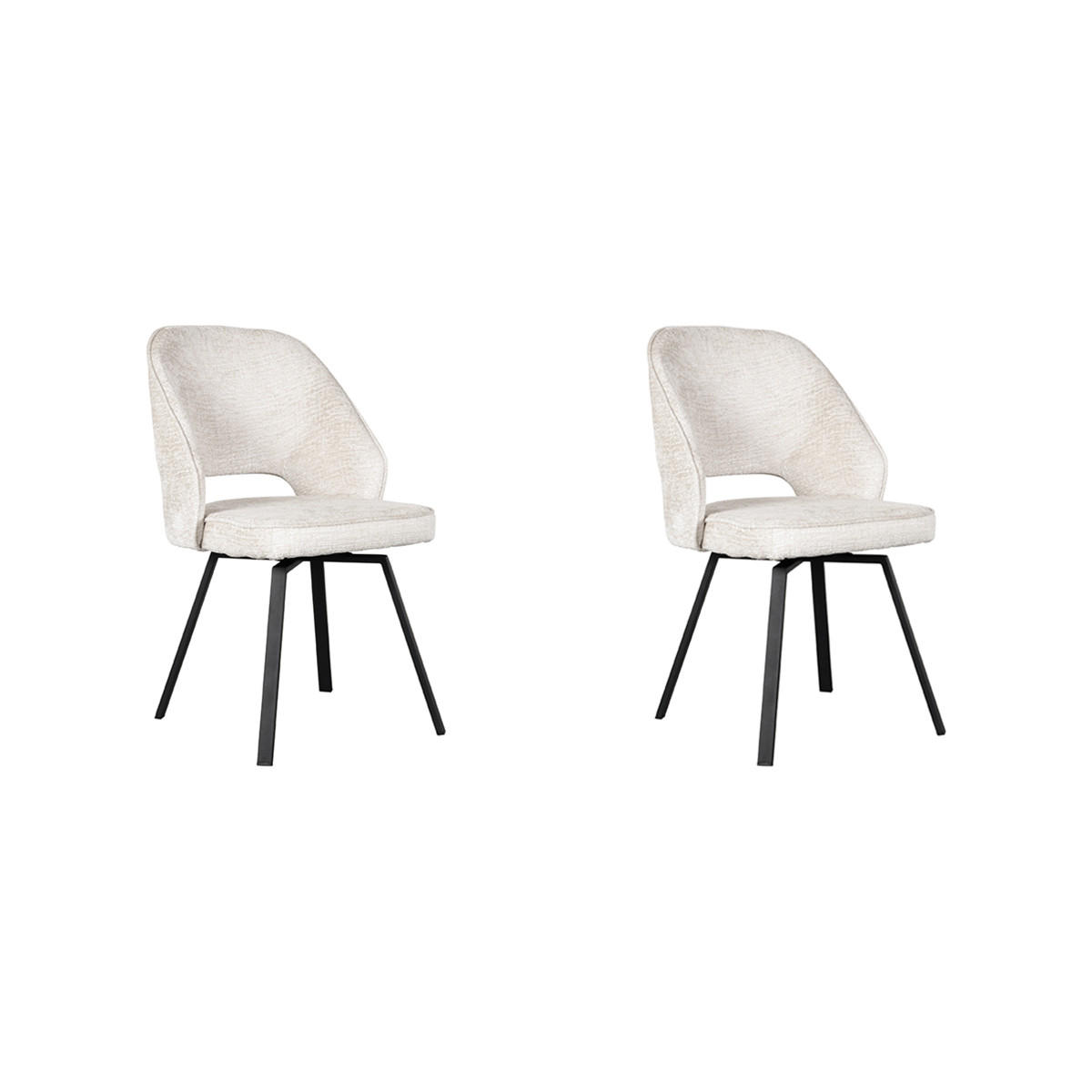 ESSZIMMERSTUHL Lewis Beige 58/52/84 cm 2er-Set - Creme, Textil (52/84/58cm) - LABEL51